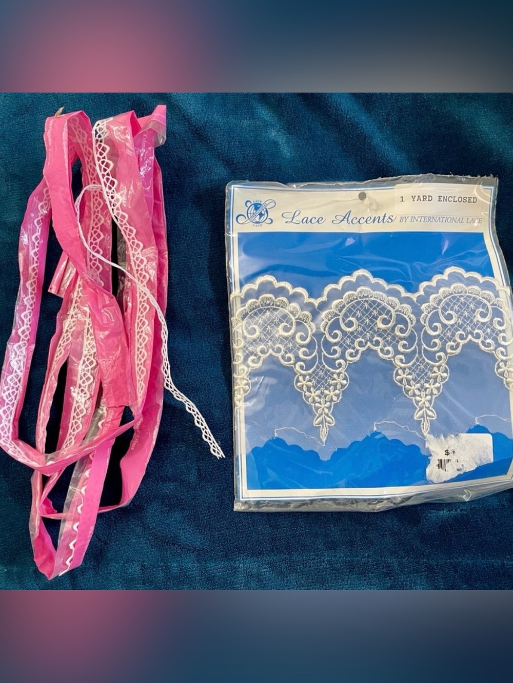 VINTAGE Scalloped Illusion and Heart Motif Sewing Craft LACE LOT New
